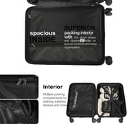 Travelhouse 3 Piece Hardside Luggage Set Hardshell Lightweight Suitcase with TSA Lock Spinner Wheels 20in24in28in.(Black)