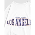 thumbnail image 4 of ZAFUL Men's or Junior Teenager Leisure LOS ANGELES Letter Print Casual T-shirt White S, 4 of 5