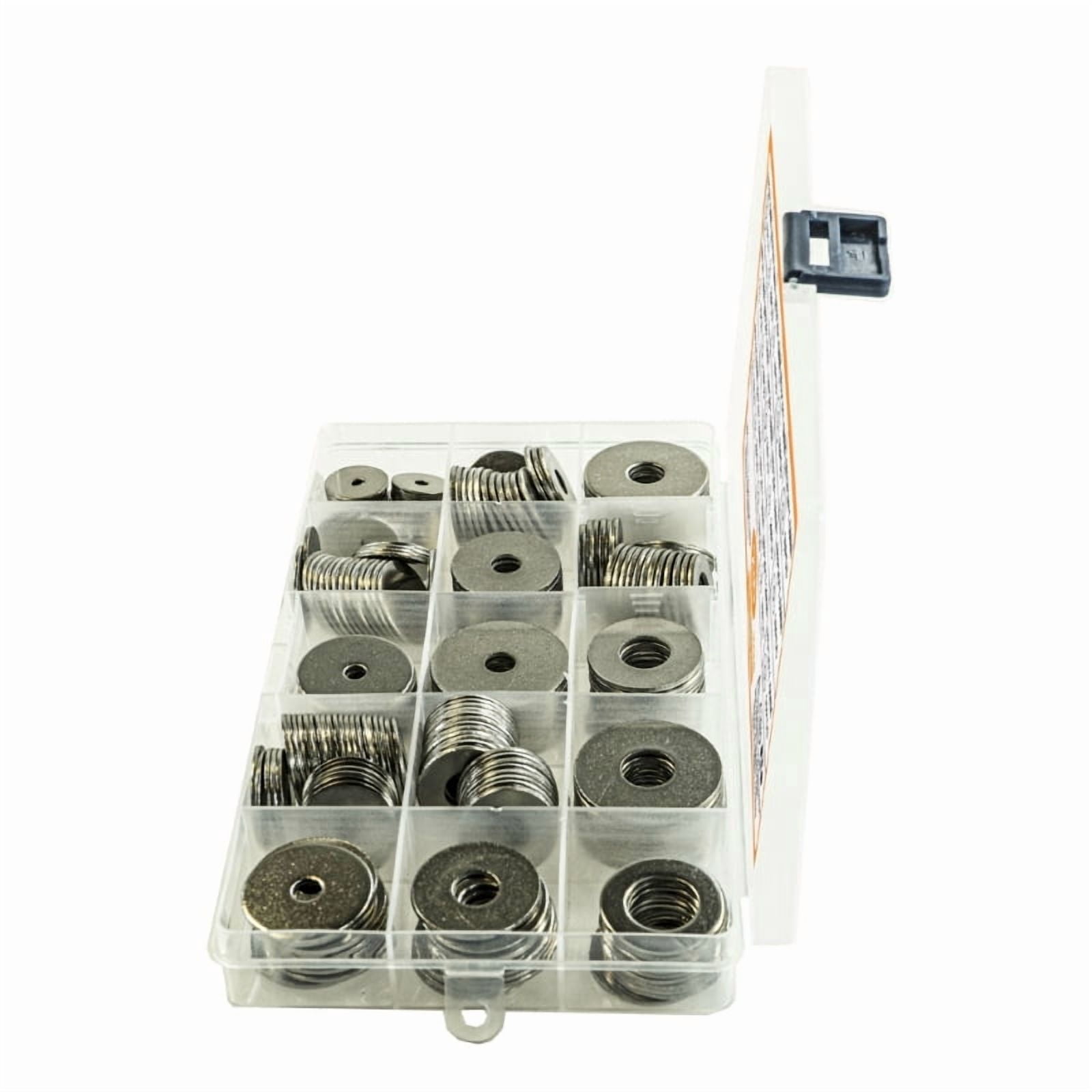 230Pieces Stainless Steel Flat Washers, 304 Steel Washer Pack Washers, Metal Washers Assortment Kit