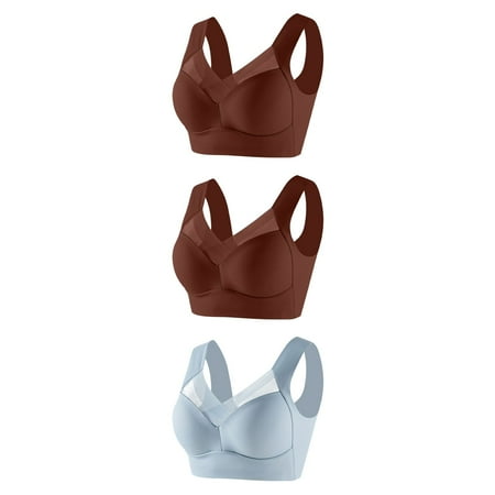 Viikei Women s Plunge Bra Deep Neckline Women s Underwear Thin Lace Solid Color Push-up Adjustment Bra Blue XXXXXXL