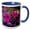Blue/White, variant on 3drose, Petunias and Other Flowers Bright the Streets of Cong., 11oz Two-tone Yellow Mug