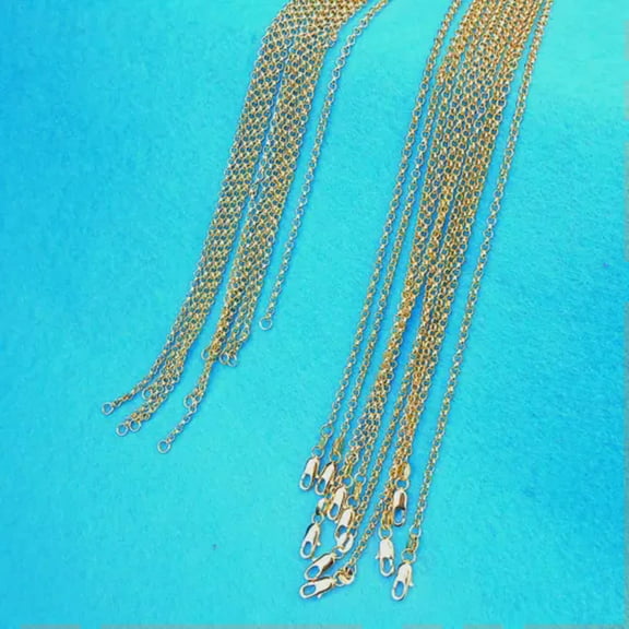 QQTDFG 5X Wholesale Fashion Jewelry 18K Gold Filled Cross Necklaces Chains For Pendants-16