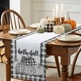 thumbnail image 3 of Polka Dots Plaid Pumpkin Table Runner, Autumn Thanksgiving Kitchen Dining Table Decoration for Home Party Decor 13x120 Inches, 3 of 9