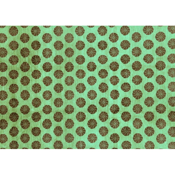 Ahgly Company Machine Washable Indoor Rectangle Abstract Turquoise Blue Modern Area Rugs, 5' x 8'