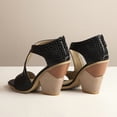 thumbnail image 3 of SACFOF Womens Fashion Wedge High Heels Hollow Out Sandals Open Toe Back Zipper Summer Shoes, 3 of 6
