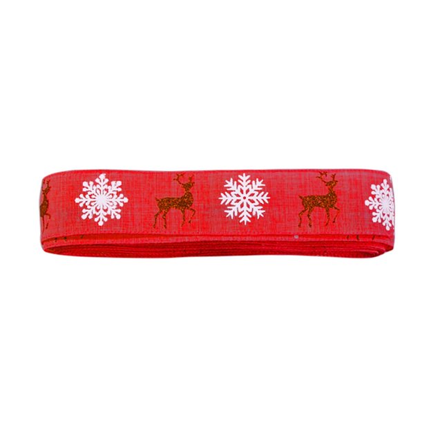 Christmas Tree Decorations Ribbon 10M Long Deer Snowflake Ribbon Home Printing Christmas Tree Decoration Ribbon Christmas Tree Ribbon Decorations Ribbon for Christmas Tree Decoration