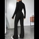 thumbnail image 5 of Conjunto de Pijama de Larga para Mujer, Conjunto de Pijama Informal de 2 Piezas, Ropa de Dormir de Otoño Negro L, 5 of 8