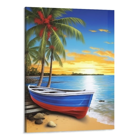 Creowell Landscape Poster - Beautiful Scenery in Puerto Rico Tropical Coast Modern Canvas Art Wall Decor Wall Art Paintings Canvas Wall Decor Home Decor Living Room Decor Aesthetic 16x20 Inch