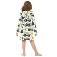 thumbnail image 4 of FORMRS Niños Bathrobe Unisex Hooded Robe Soft Plush Pajamas Sleepwear, Size 7-9T, Yellow Cartoon Truck Pattern, 4 of 7