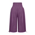 thumbnail image 6 of Drovellove Women's Plus Size High Waisted Wide Leg Pants - Loose Fit Straight Leg Trousers with Elastic Waistband for Casual Beach Vacation or Boho Office Outfits, 6 of 7