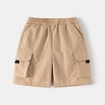 thumbnail image 2 of Summer Thin Breathable Little‑Kids Casual Cargo Knee Shorts, Hook‑and‑Loop Pocket Korean Trendy Outdoor for Boys, 2 of 4