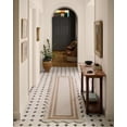 thumbnail image 3 of Chris Loves Julia x Loloi Scottie Ivory / Rust 18" x 18" Sample Rug, 3 of 8