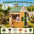 thumbnail image 3 of iYofe 2-IN-1 Grocery Store Outdoor Playhouse for Kids with Pretend Cash Register & BBQ Grill & Kitchen Playset , Green, 3 of 8