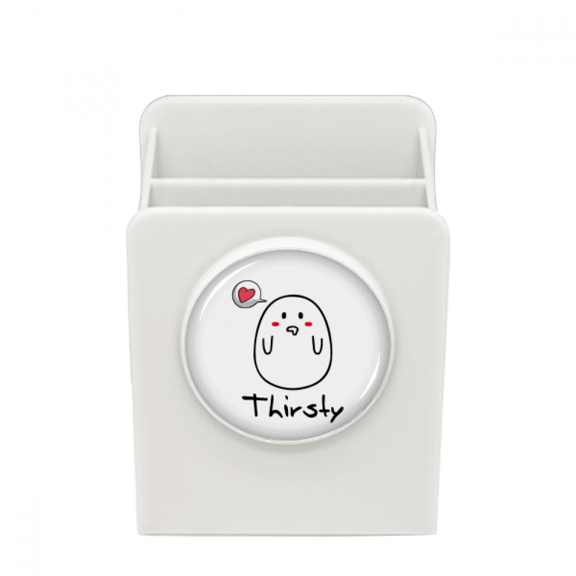 Lovely Expression Longing Appetence Desk Pencil Holder Cup Pen Organizer