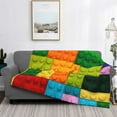 thumbnail image 2 of Goofa Colorful Building Blocks Pattern Fleece Throw Blanket for Couch, Soft Checkered Flannel Blanket for Sofa, Warm Cozy Decorative Blanket Fall Decor Gift-50"x40", 2 of 6