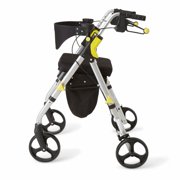 Medline Premium Empower Rollator Walker with Seat, Folding Rolling Walker with 8 in Wheels, Silver Frame