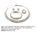 thumbnail image 7 of OPOLSKI 1 Set Shining Bright Luster Jewelry Set Necklace Bracelet Earrings Ring Geometric Rhinestones Jewelry Silver, 7 of 7