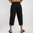 thumbnail image 4 of Garbnen Men's Linen Pants Baggy Drawstring Wide Leg Men's Capri Pants Spring Summer Loose Fit Beach Trouser for Men with Pockets, 4 of 4