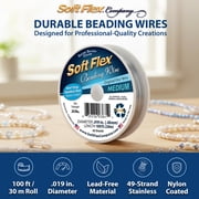 Soft Flex 49-Strand Medium Beading Wire, SFW, Satin Silver, 0.019 x 100ft
