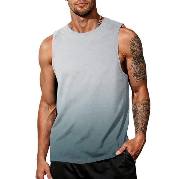 Satingcolo Men's Summer Sleeveless UPF 50 Swim Tops Quick Dry Workout Sleeve Tank Top UV Protection Running Gym Muscle T Shirts