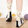 thumbnail image 1 of Chaussettes pour un Usage Quotidien Décontracté Chaussettes Mi-Mollet Mignonnes avec Chat de Dessin Animé avec Pompons 3D pour et Confort, 1 of 3