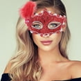 thumbnail image 5 of Unique Bargains 1 Pc Princess Feather Half Face Party Mask for Masquerade Party Red, 5 of 5