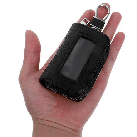 Dayesque Vintage Car Key Holder Bag with Metal Zipper Keychain Pouch for Car Remotes, Small Items, Men and Women