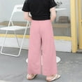 thumbnail image 6 of Atogsazn Kids Girls Wide Leg Pants Children Loose Flowy Pant Drawstring Baggy Clothes Fashion 01-Pink 11-12 Years, 6 of 7