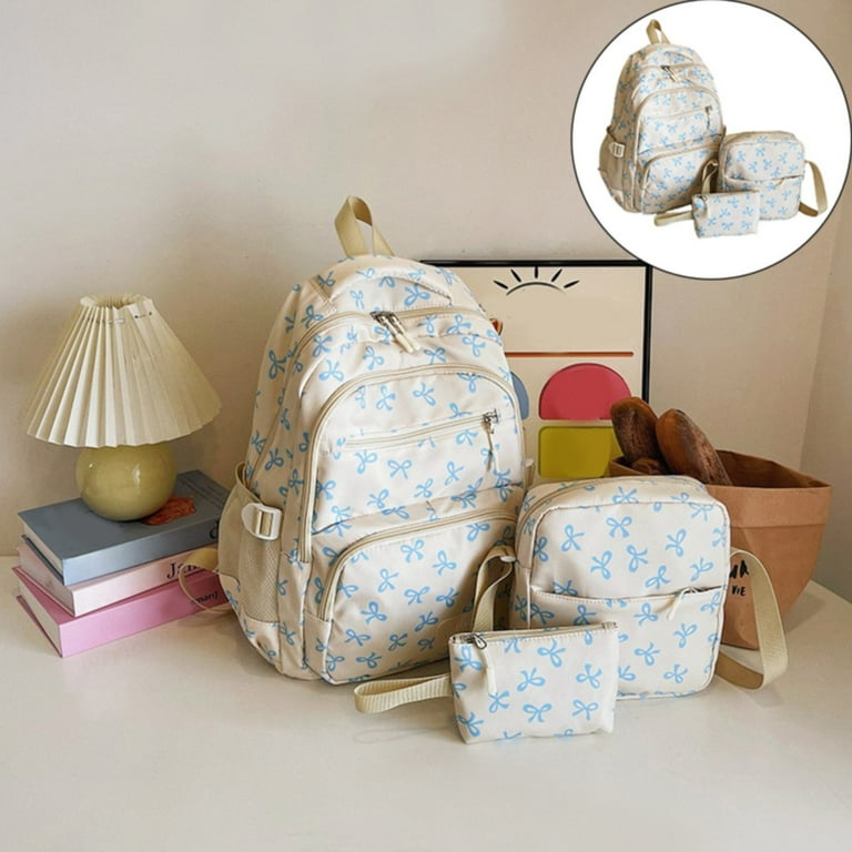 【新品】SIDE RIBBON BACKPACK ZXNWN Office cabinet Bow Backpack for Women 3 PCS Cute