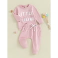 thumbnail image 3 of Bagilaanoe 2PCS Baby Clothing Sets Girls Casual Sweatsuits Toddler Letter Long Sleeve Sweatshirt Tops + Sweatpants 6M 12M 18M 24M 3T Kids Pants Set Fall Outfits, 3 of 9