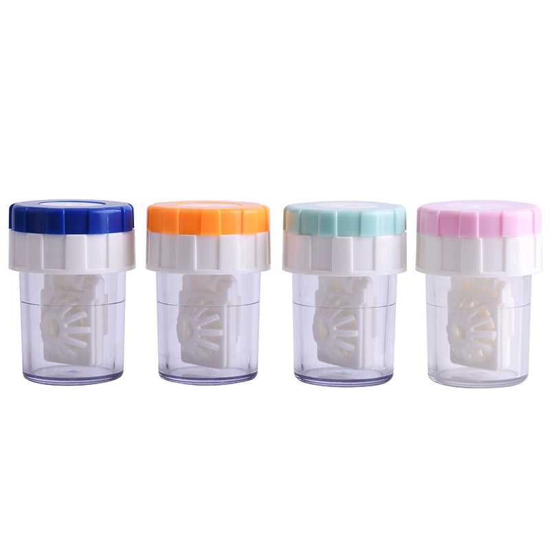 PENGXIANG 4 PCS Manually Contact Lens Cleaner Travel Size Portable Eye Lenses Cleaning Case, Daily Contact Lens Cleaner Washer Contact Lense Cleaning Kit