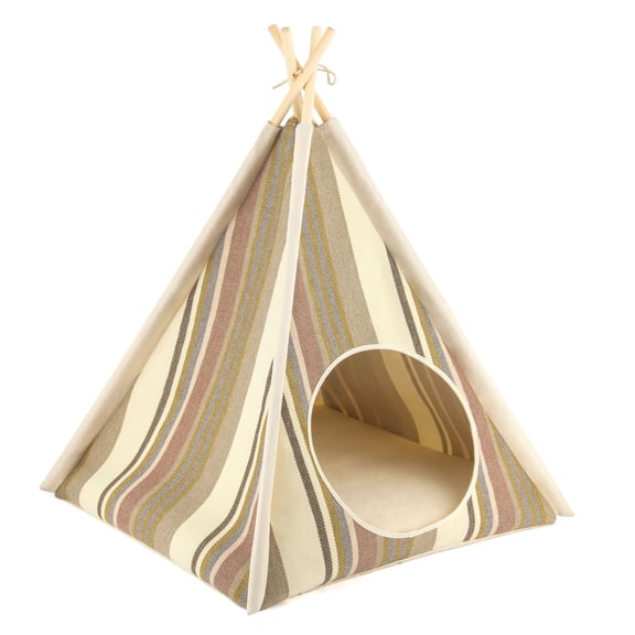 P.L.A.Y. Teepee Tent - Horizon Seacoast - Cozy Cove Pet Bed, Dogs & Cats, Built-In Pine Wood Supports, Ergonomic Foam Cushion, Machine Washable