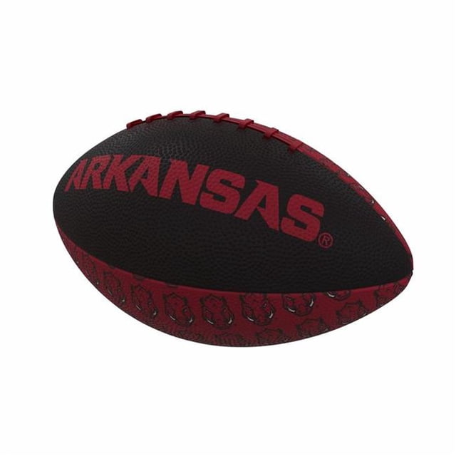 Logo Chair 108-93MR-3 NCAA Arkansas Repeating Mini-Size Rubber Football