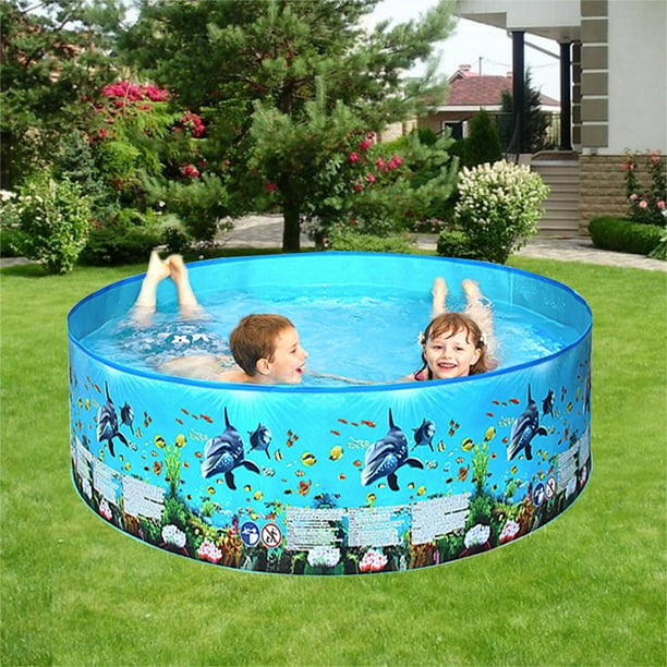 Summer Swimming Round Pools, Swimming Pools Above Ground Folding Round  Bathing Tub Outdoor for Adults Kids Family Pool Blow Up Pool Toddlers Family  Above Ground, Backyard, Garden 