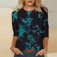 thumbnail image 2 of jjayotai 3/4 Length Sleeve Womens Tops Crewneck Tie Dye T Shirts Casual Summer Tee Tops, 2 of 6