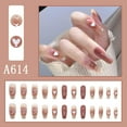 thumbnail image 2 of 24x French Manicure Natural Full Cover Press On Square Wearable HotSale T3L7, 2 of 6