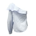 thumbnail image 2 of Pre-Owned A.L.C. Brielle Ruffled One-shoulder Top in Light Blue Cotton, 2 of 2
