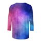 thumbnail image 4 of ICHUANYI Clearance Women's Fashion Printed Loose T-shirt 3/4 Sleeves Blouse Round Neck Casual Tops(Purple, L) ICHUANYI WER2023081401622, 4 of 5