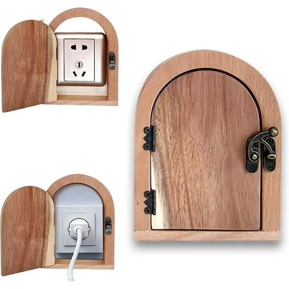 Wooden Door Light Switch Cover Receptacle Plate Protector, Light Switch Cover Guard, Self-Adhesive Outlet Cover, No Punching Required Outlet Covers, Home Decoration