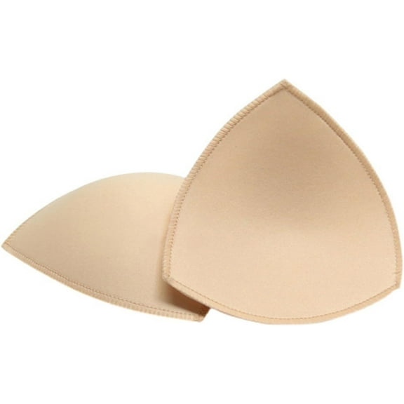 ZestMode 3Pairs Beige Triangle-shaped Bra Insert Breathable Sponge Bra Inserts Cup Push Up Sports Bra Pad Enlargement Enhancer for Women Girls