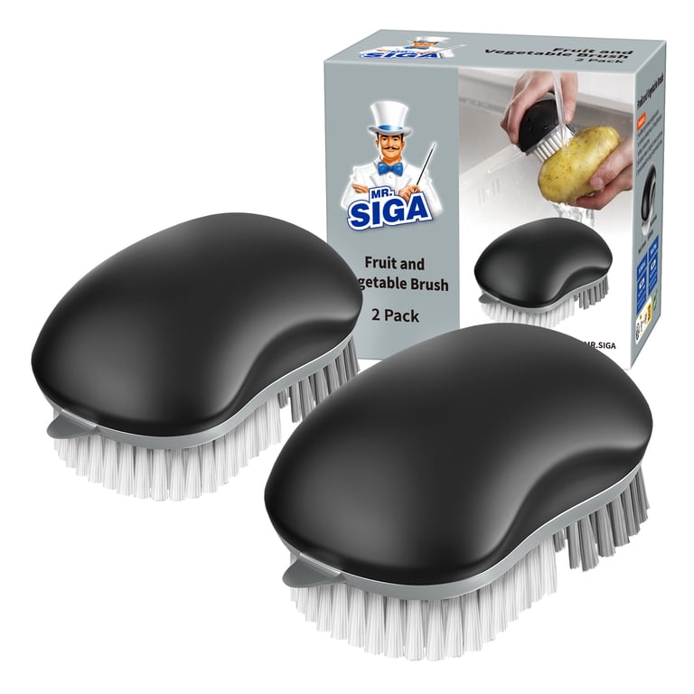 MR.SIGA Fruit and Vegetable Cleaning Brush, 2-Pack Black photo 1