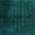 thumbnail image 1 of Ahgly Company Machine Washable Indoor Square Abstract Turquoise Blue Modern Area Rugs, 3' Square, 1 of 4