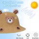 thumbnail image 4 of Gorro de pescador para bebé con circunferencia de la cabeza de 47-50cm, gorro de lavabo con oso de dibujos animados para hombre y mujer, bonito sombrero protector solar, color amarillo, 4 of 5