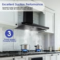 thumbnail image 3 of Joeaonz 36 Inch Wall Mount Range Hood 450CFM Stainless Steel Vent with LED Bulb 120V, 3 of 10