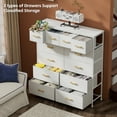 thumbnail image 7 of YILQQPER 12 Drawer Fabric Dresser Accent White Dresser Chest Storage Organizer for Bedroom with WoodBoard and Artificial Leather for Living Room, Hallway, Entryway, Closet, Nursery, Kids Bedroom, 7 of 7
