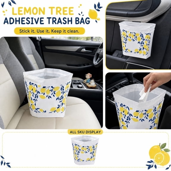 20PCS Self-Adhesive Stand-Up Disposable Car Garbage Bags, Small Trash Bags,Leakproof Vomit Bag, Kitchen Strorage Bags,Durable Trash Bag for Car, Travel, Camping & Office