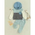 thumbnail image 2 of Liacowi Toddler Boy 2Pcs Fall Waffle Outfits 6M 12M 18M 24M 3T Infant Baby Boys Clothes Long Sleeve Contrast Color Hoodies Sweatshirt Tops + Elastic Waist Pants Set 0-3 Years, 2 of 9