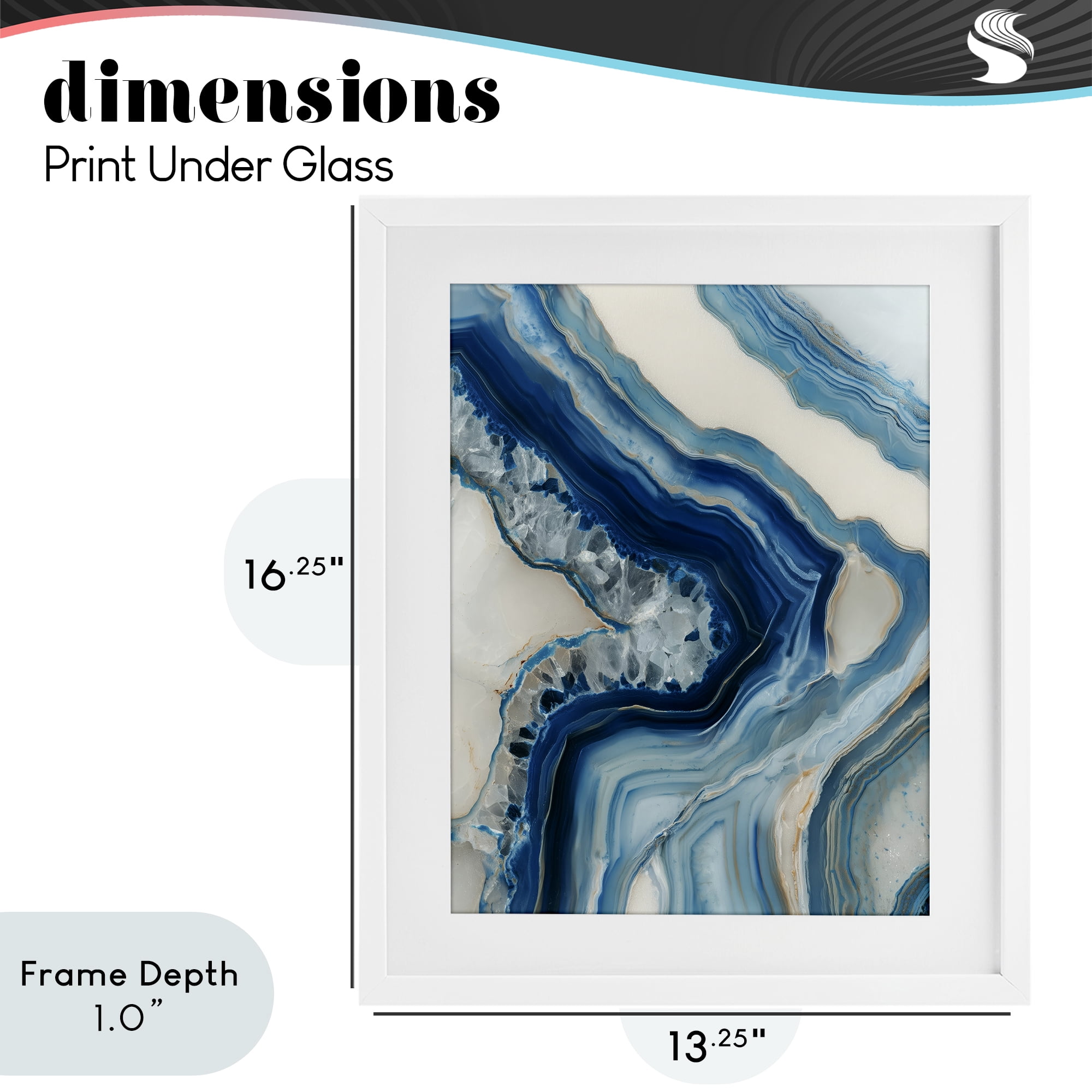 Stupell Industries Sea Colored Stones Geode White Framed Print Under Glass, design by Svetlana Aleynikova