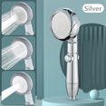 thumbnail image 2 of Cabezal de ducha de ABS de alta presión Pulverizador de parada de una tecla Baño de mano Lluvia Boquilla de pulverización para el hogar Gimnasio Accesorios de baño Plata Advancent HA009437-04, 2 of 3