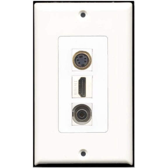 RiteAV - 1 Port HDMI 1 S-Video 1 3.5mm Wall Plate Decorative